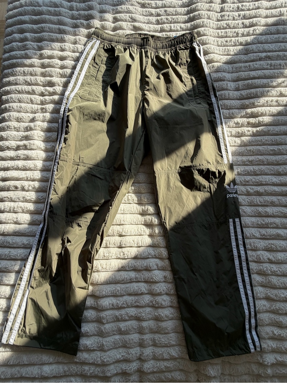 Adidas Olive Green Pants with White Stripes (NWT) & Babaton Black Checked Pants